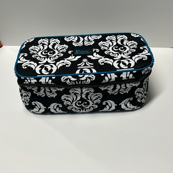 🆕 Travel Pouch for Makeup, Tech, Chargers and Much More Teal Black White - Picture 4 of 9